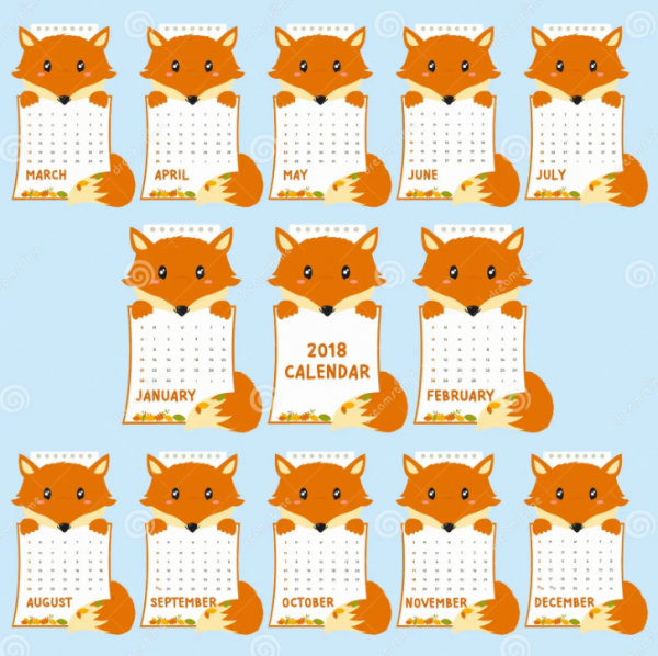 Kalender berbentuk hewan lucu untuk anak-anak